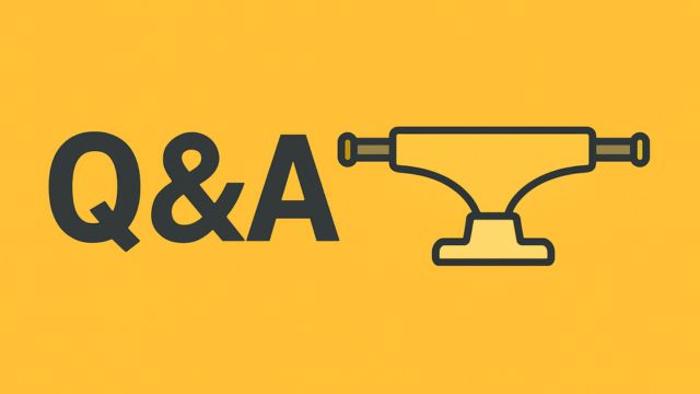 Q&Aセクション用のアイキャッチ画像。黄色背景にトラックのイラストとQ&A文字。