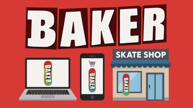 BAKERデッキをオンラインと実店舗で購入するシチュエーションを表した画像